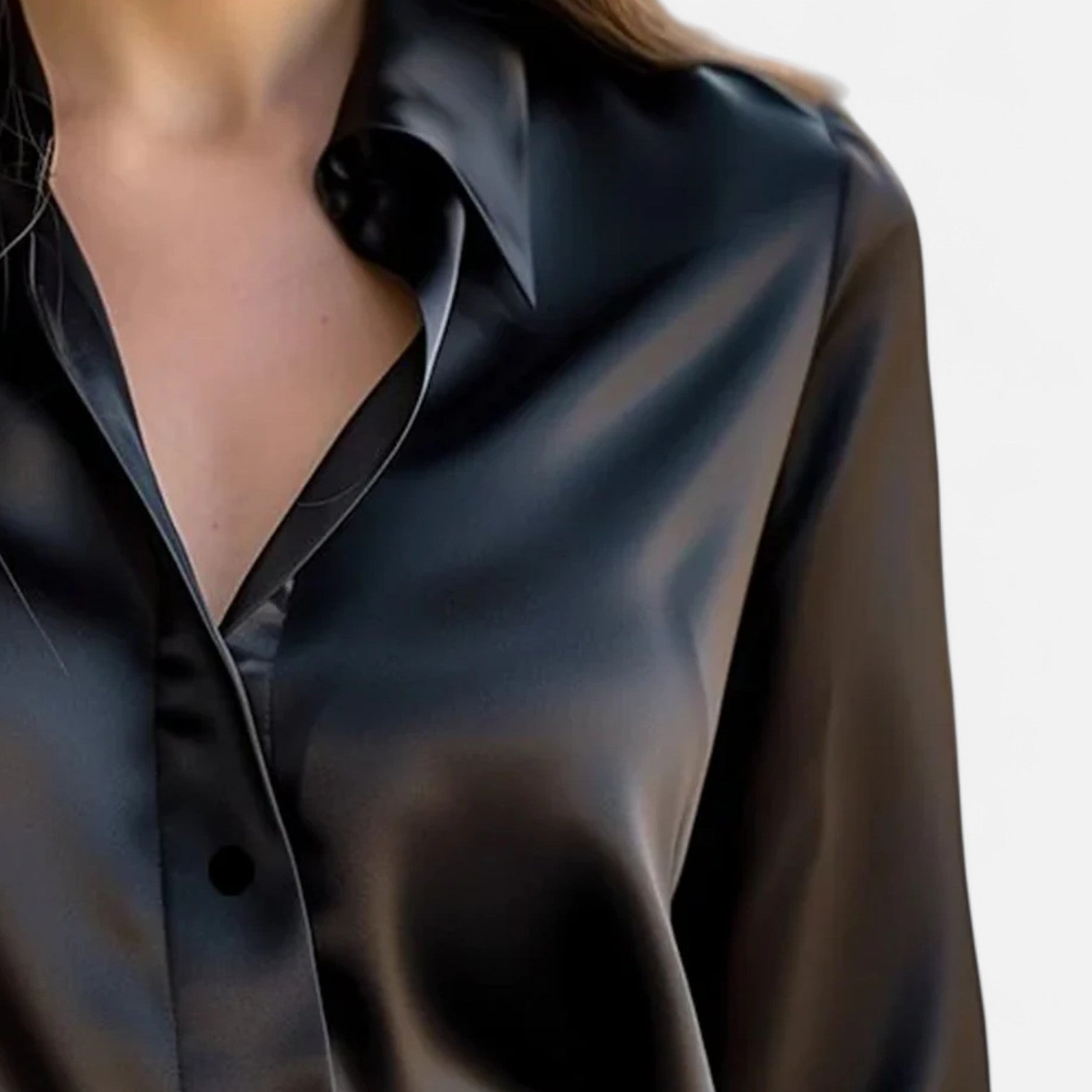 Eliaro Moda | Blouse Noire en Satin à Manches Longues pour Femme – Élégance Intemporelle, Sophistication Moderne