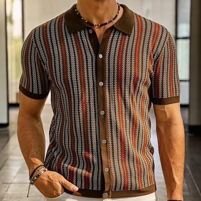 Polo a maglia da uomo — cotone organico con bottoni — lavoro