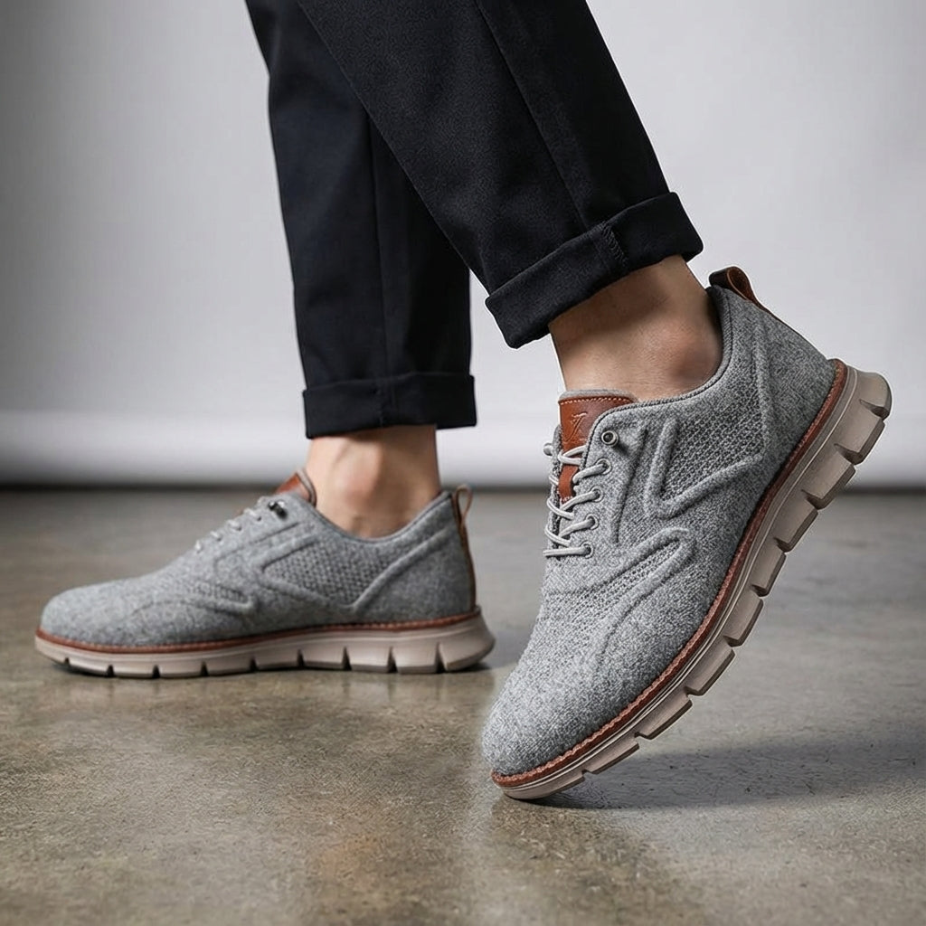 Chaussures Oxford en cuir synthétique avec semelle en caoutchouc et fermeture à lacets pour homme