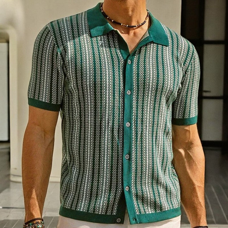 Polo a maglia da uomo — cotone organico con bottoni — lavoro