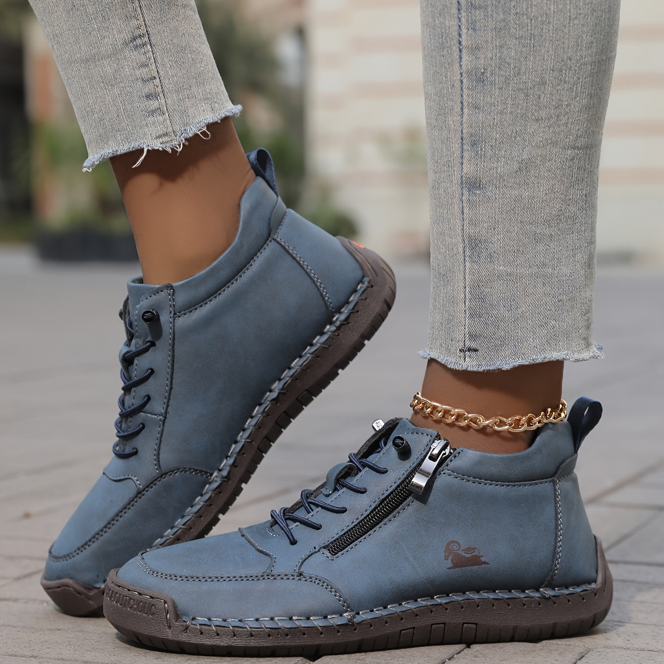 Scarpe da Passeggio da Donna con Chiusura a Zip e Suola Ammortizzata