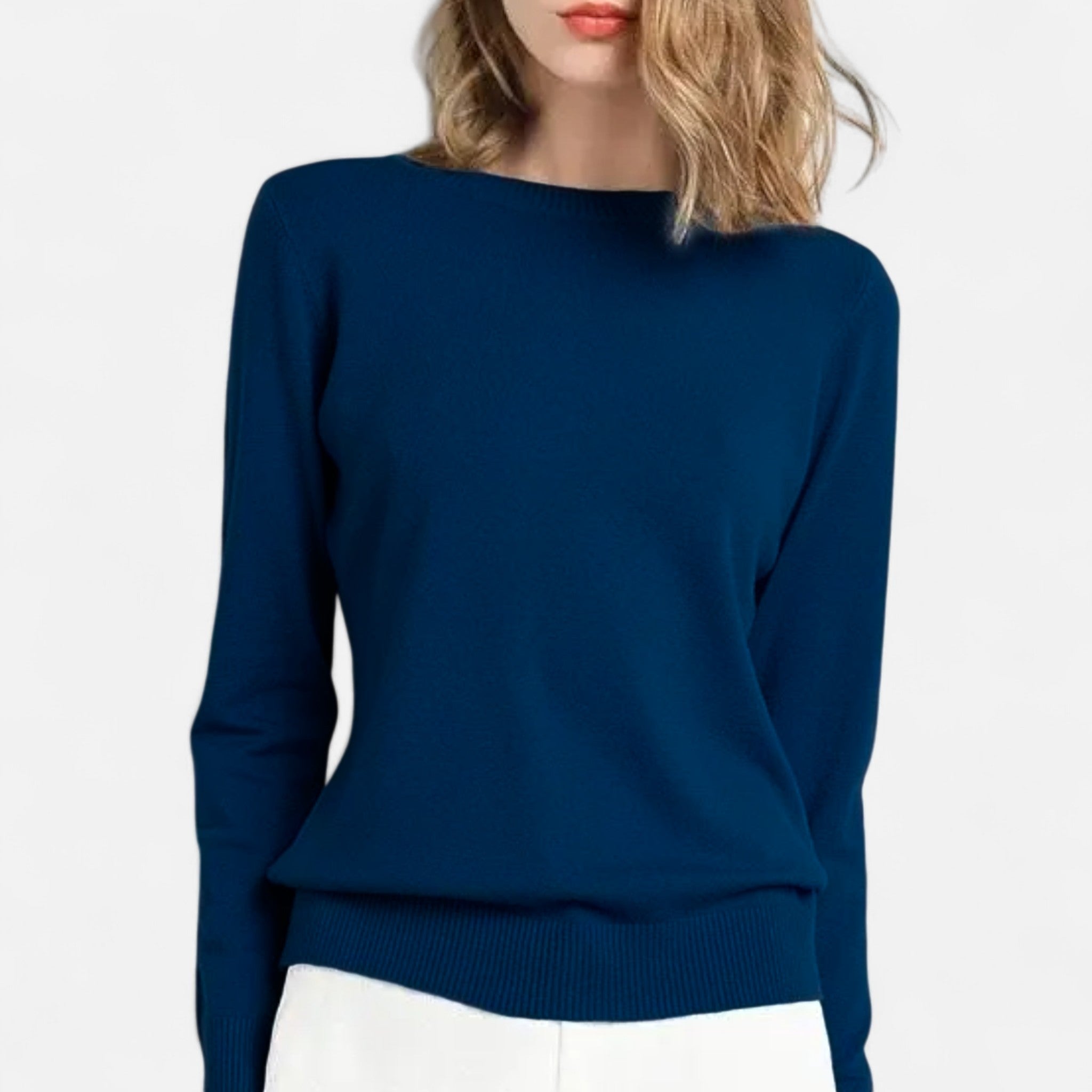 Eliaro Moda | Pull Femme Laine Mérinos Col Rond Coupe Slim