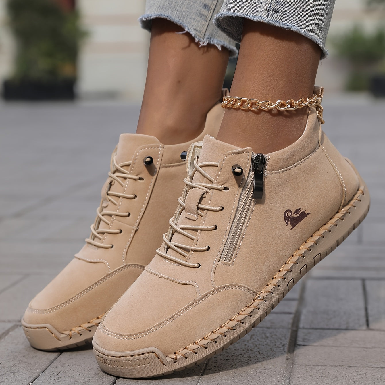 Scarpe da Passeggio da Donna con Chiusura a Zip e Suola Ammortizzata