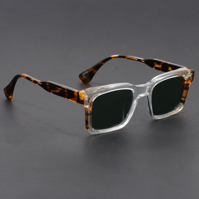 Gafas de Sol Cuadradas para Hombre con Montura de Acetato y Lentes de Protección UV400