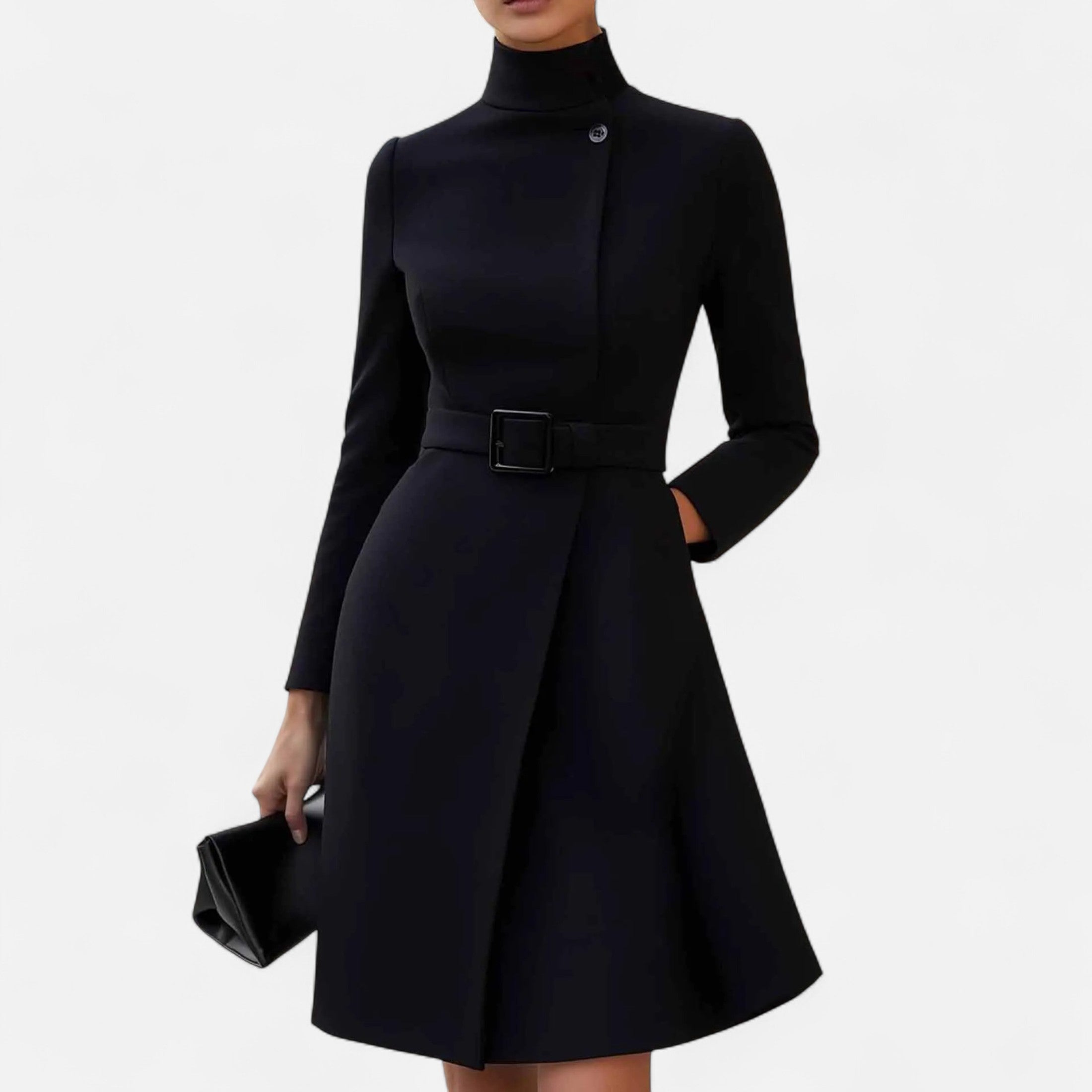 Eliaro Moda | Robe Femme Hiver Col Roulé Asymétrique