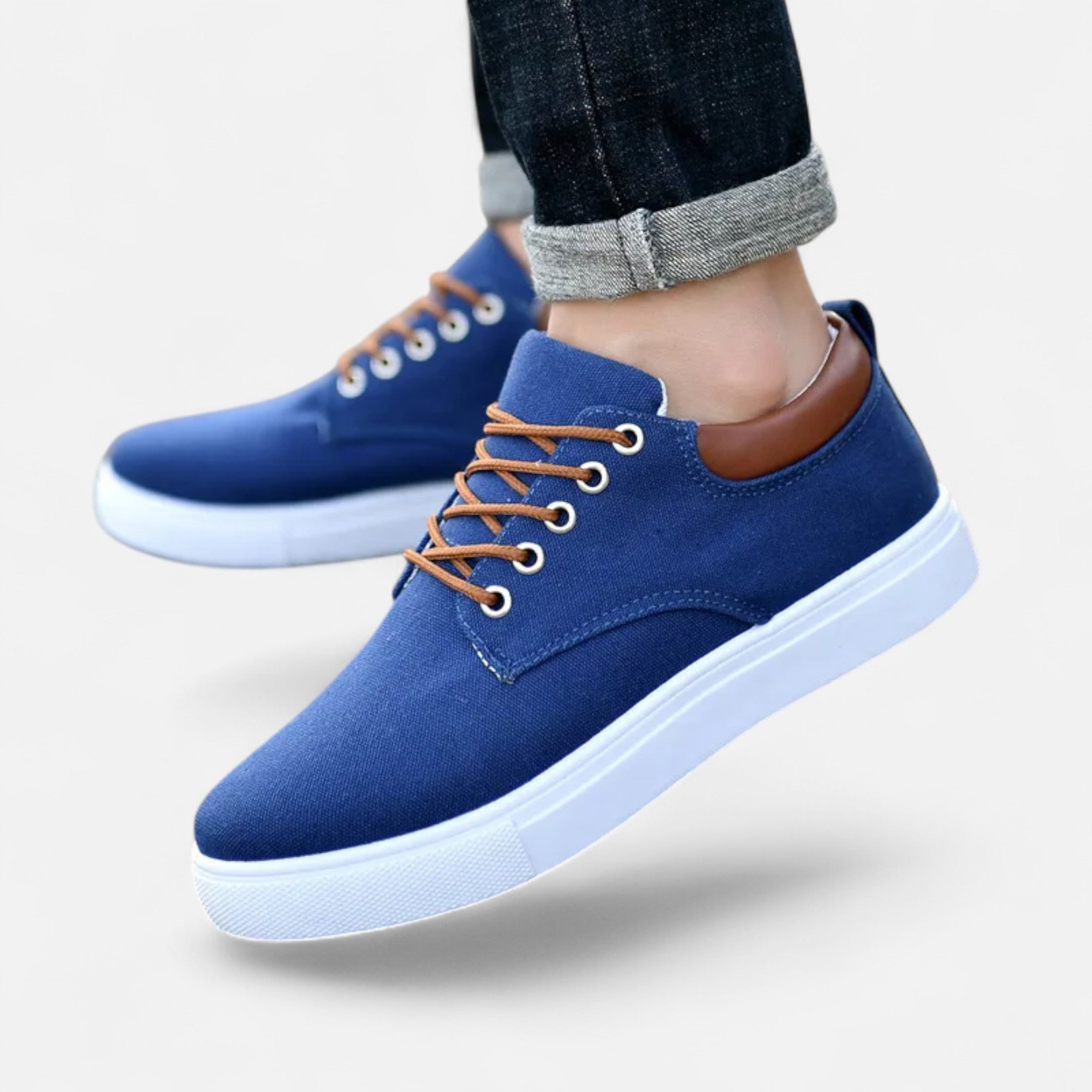 Eliaro Moda | Férfi téli vászon sportcipő fehér talppal