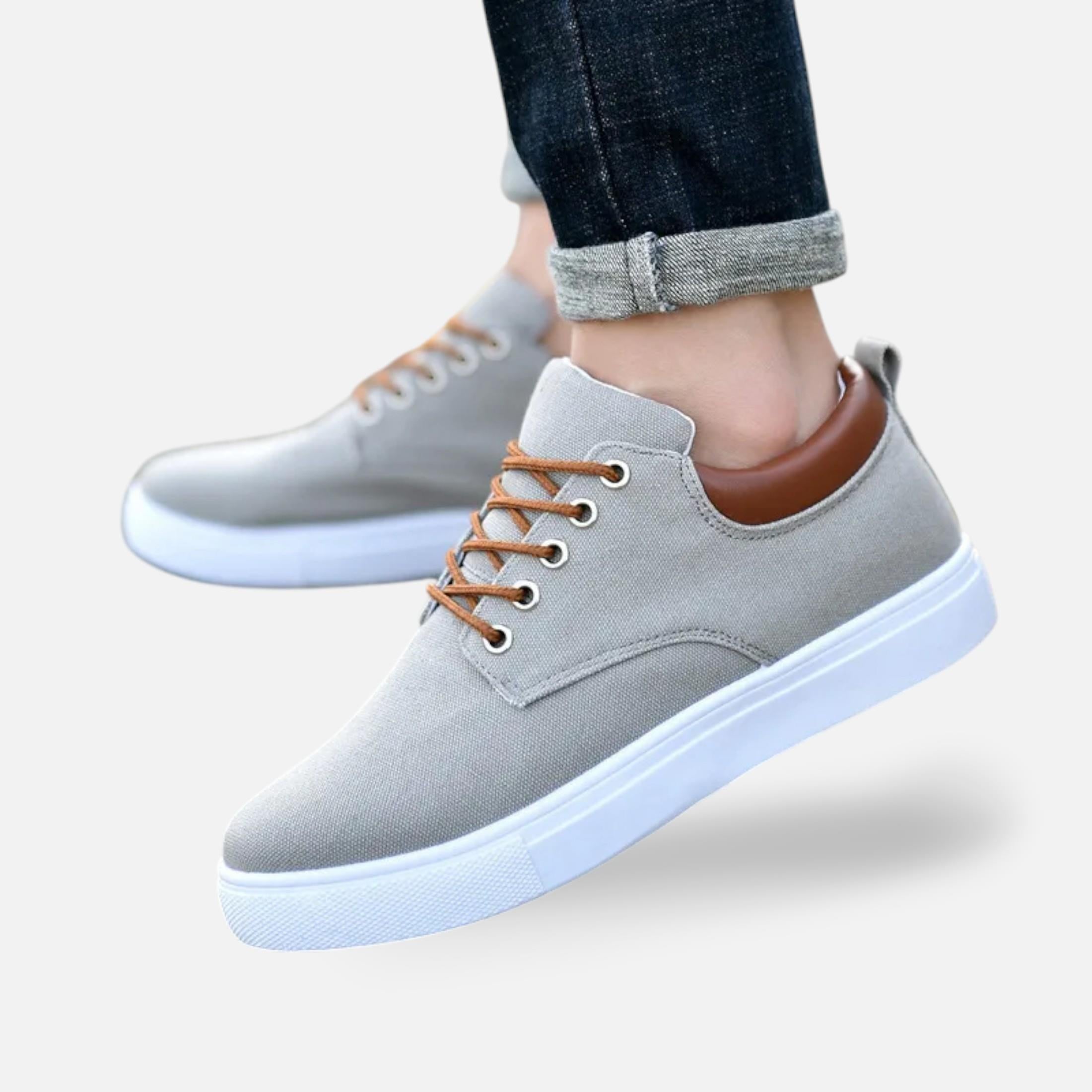 Eliaro Moda | Férfi téli vászon sportcipő fehér talppal