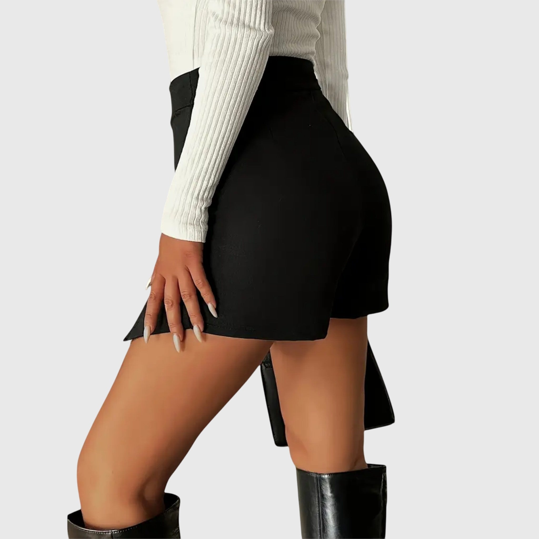 Women's High-Waist Pencil Skirt with Front Slit