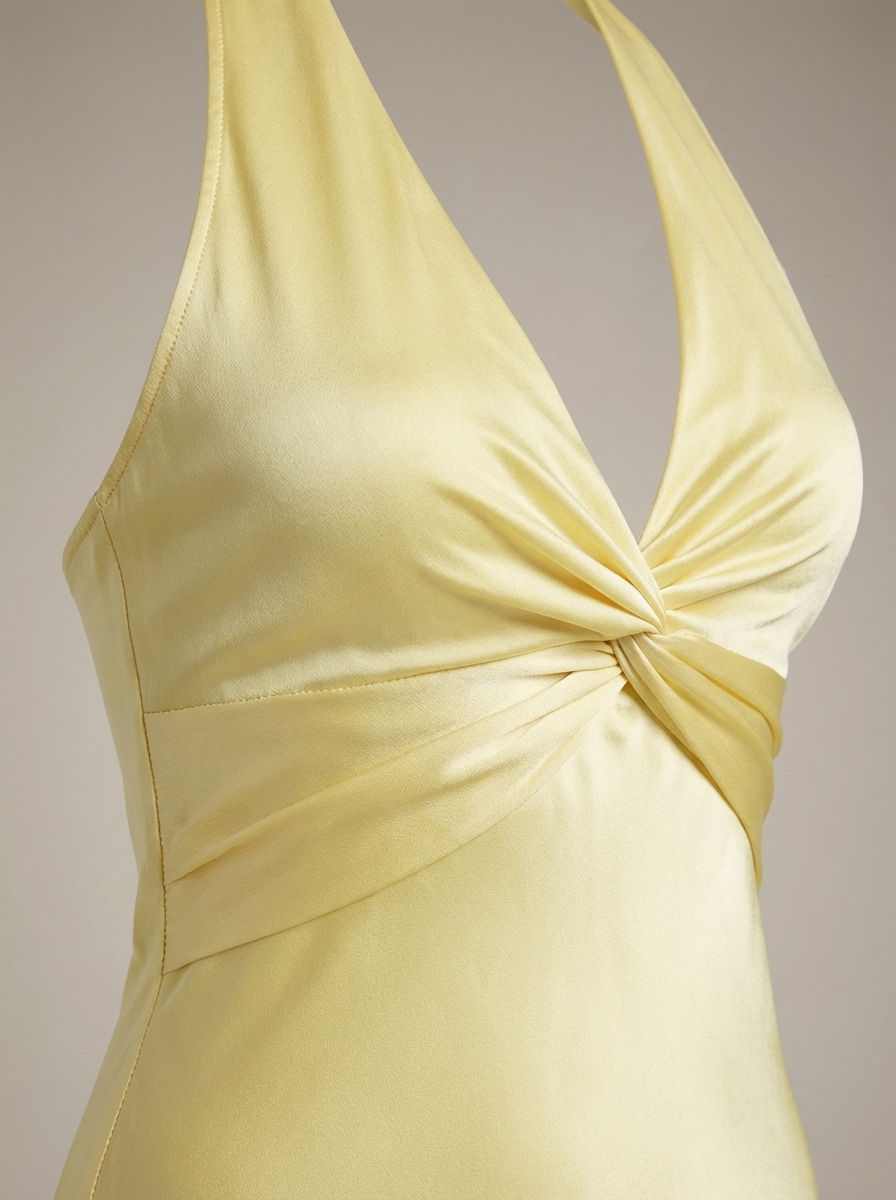 Robe longue pour femme - col halter cintré - gala formel