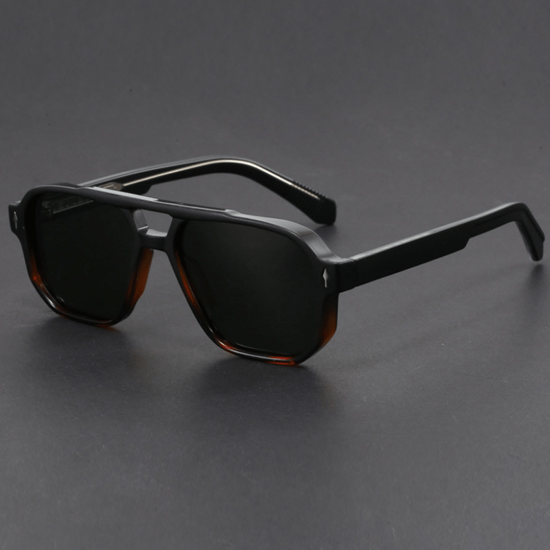Men's Square Sunglasses with Gradient TAC Lenses and UV400 Protection