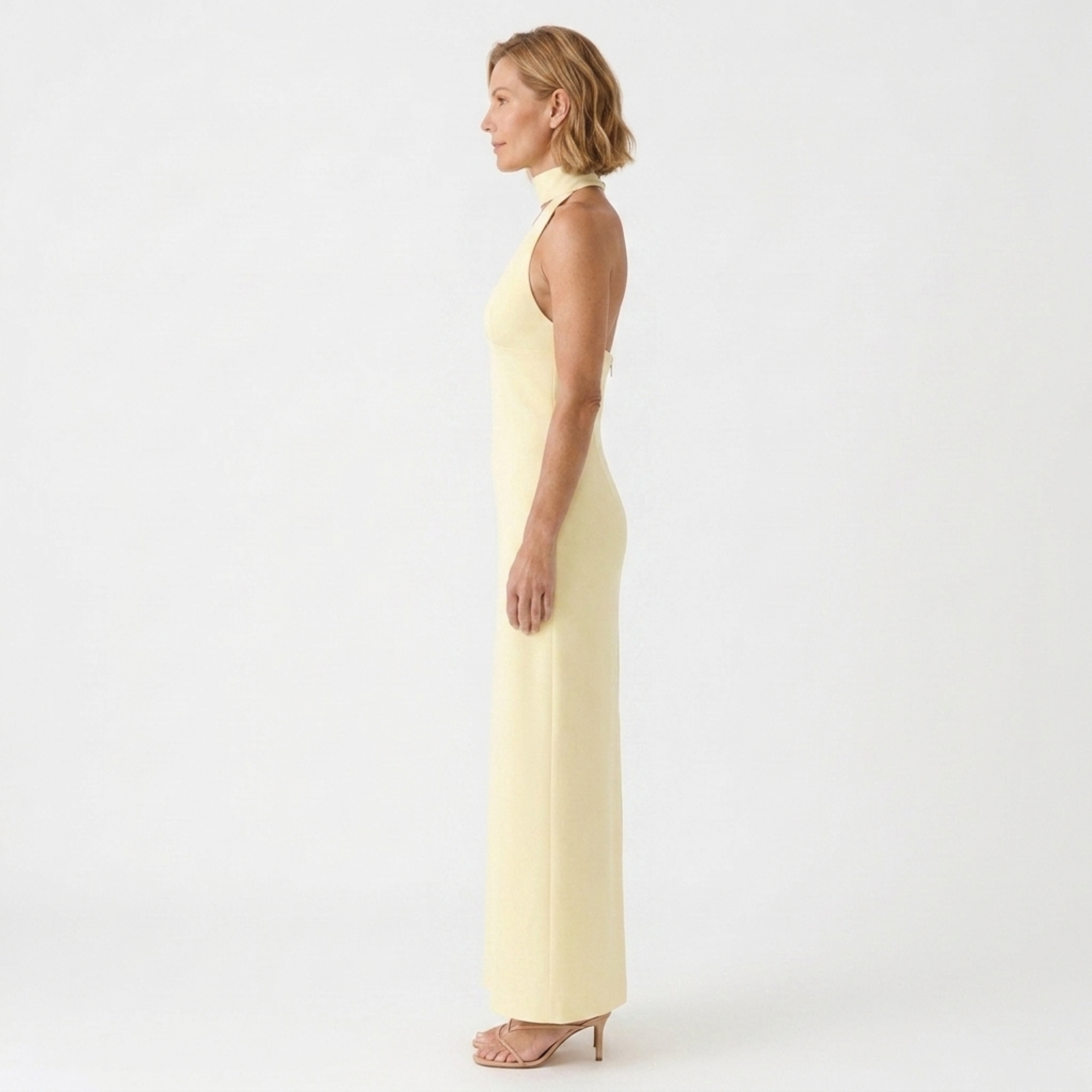 Robe longue col halter — coupe ajustée pour événements