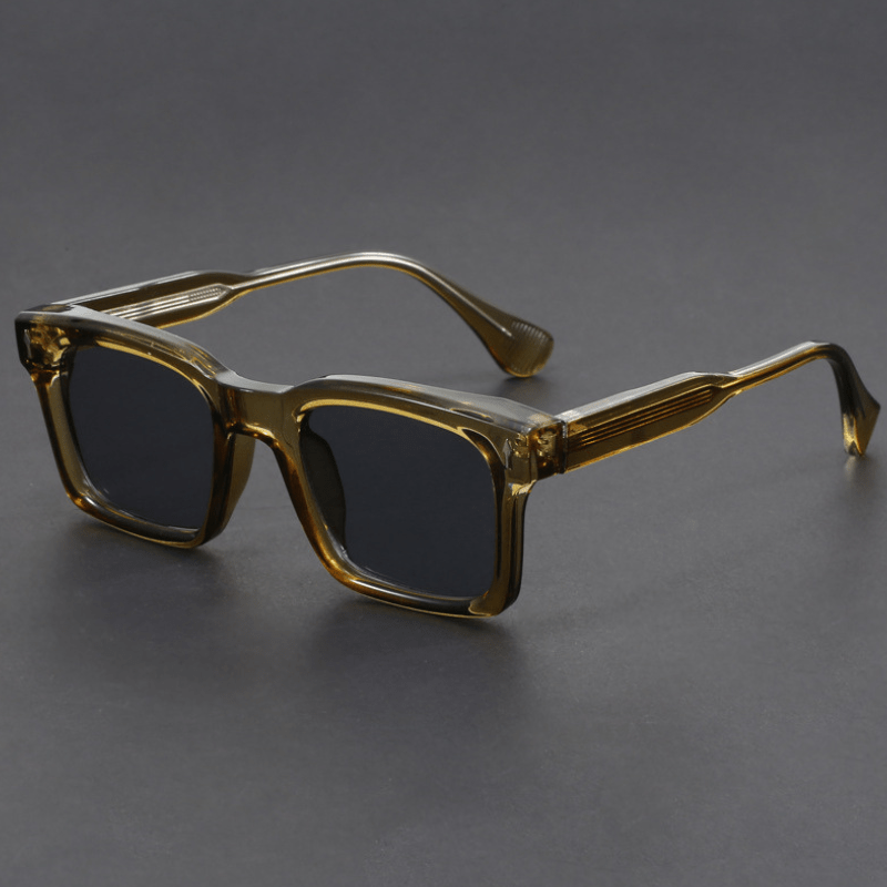 Men's Square Sunglasses with Acetate Frame and UV400 Protection Lenses