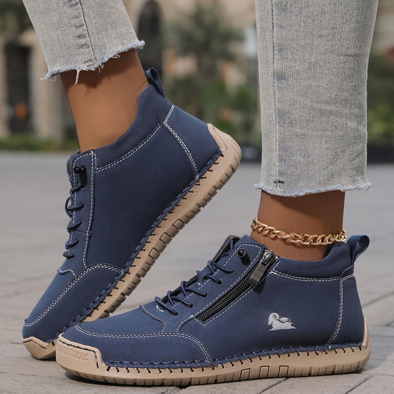 Scarpe da Passeggio da Donna con Chiusura a Zip e Suola Ammortizzata