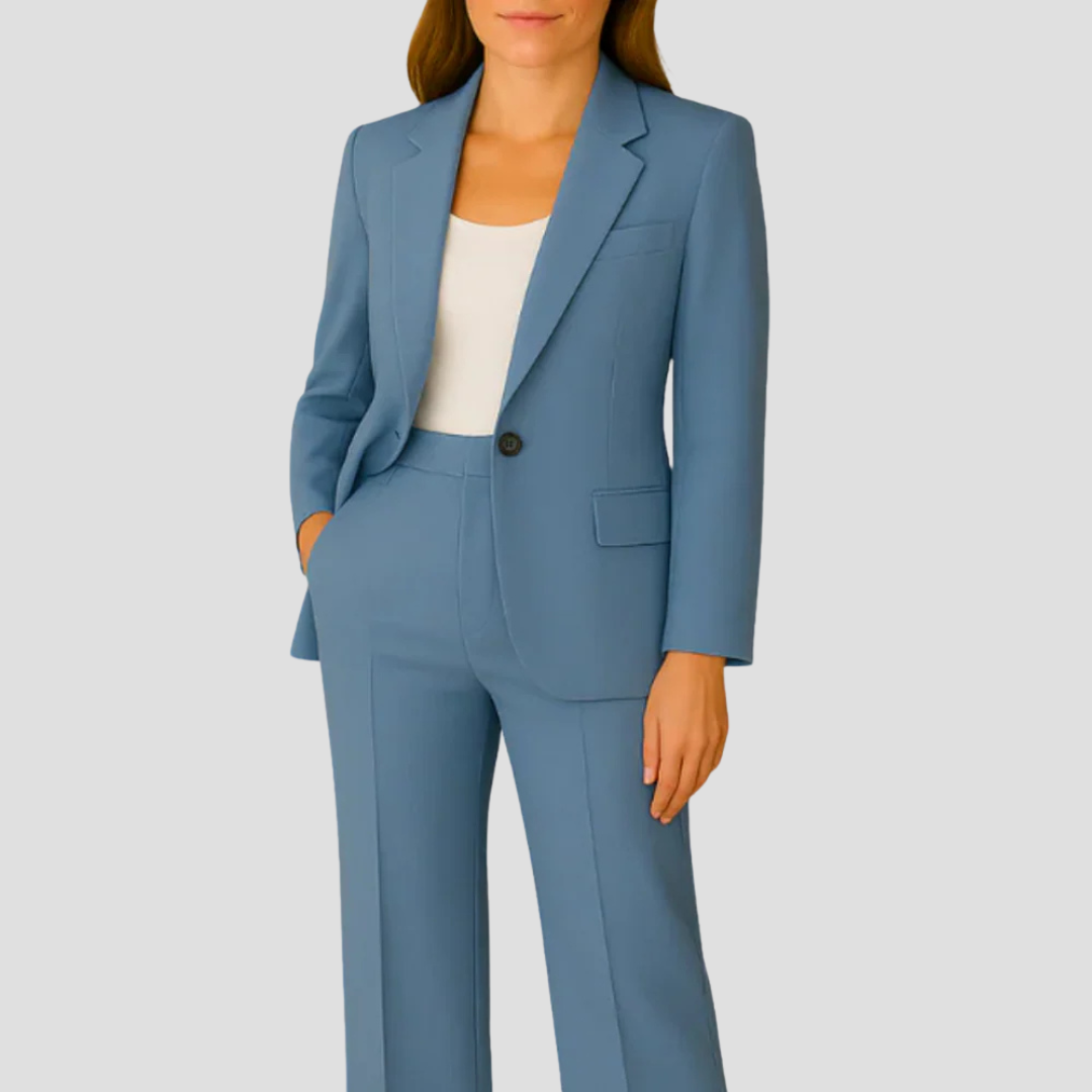 Blazer dal Taglio Dritto da Donna con Rever a Lancia e Chiusura con Bottone Singolo