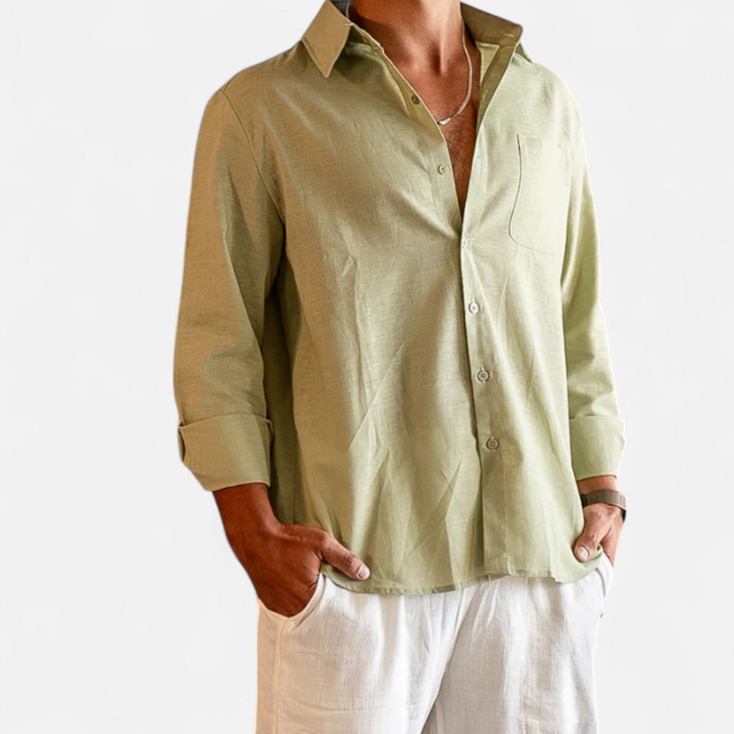 Eliaro Moda | Camisa de Linho para Homem de Manga Comprida – Elegância Atemporal, Conforto Natural