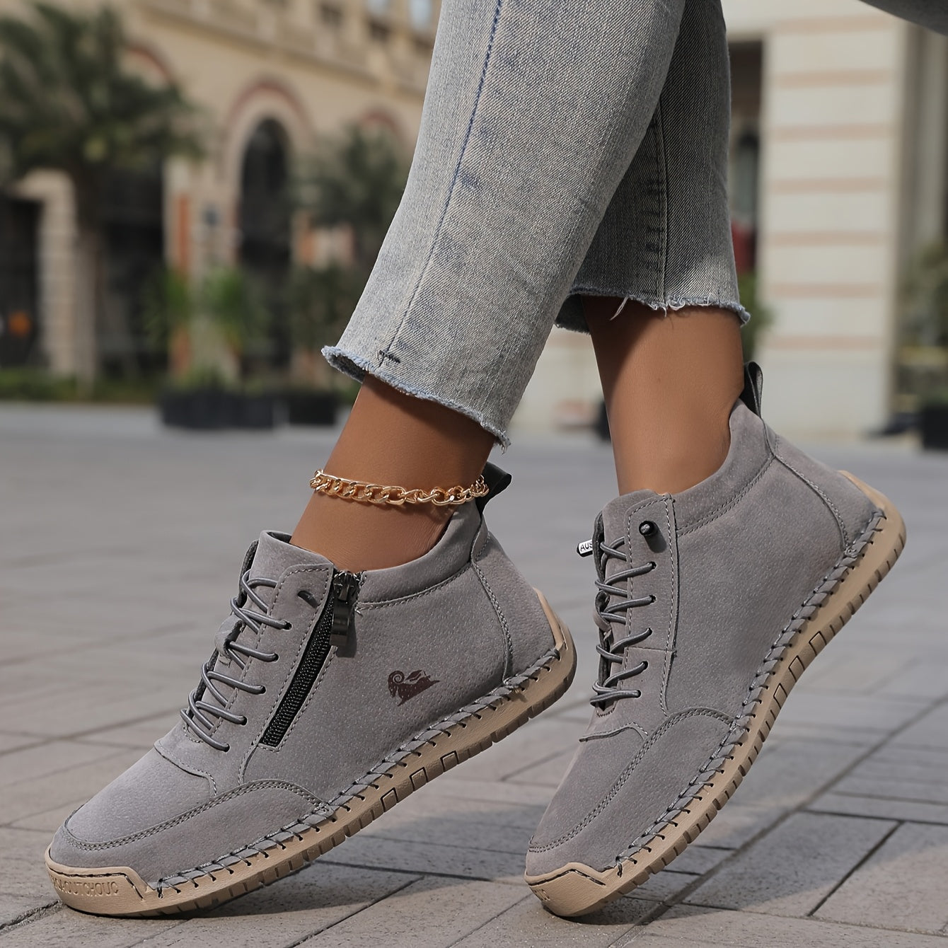Scarpe da Passeggio da Donna con Chiusura a Zip e Suola Ammortizzata