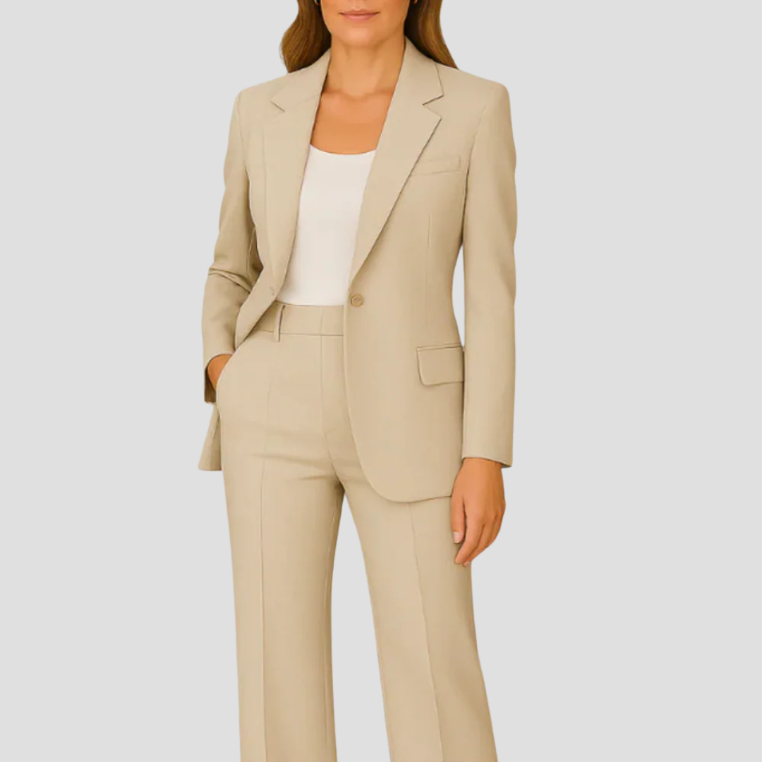 Blazer dal Taglio Dritto da Donna con Rever a Lancia e Chiusura con Bottone Singolo