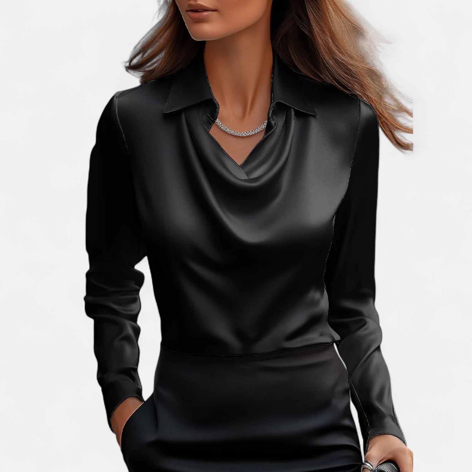 Eliaro Moda | Bluza din satin cu decolteu drapat pentru femei – Eleganță sofisticată, stil atemporal