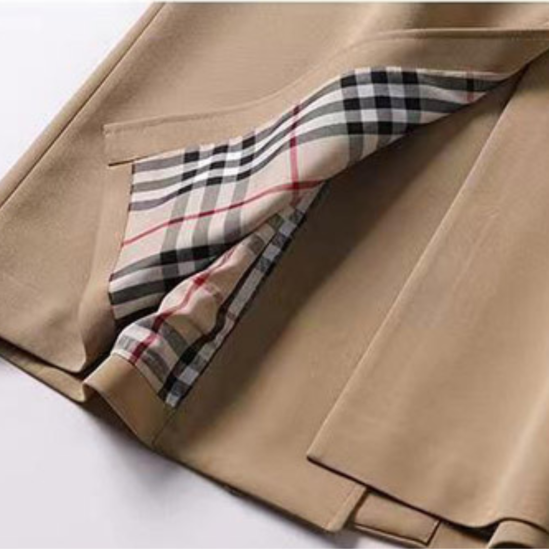 Trench-coat long avec ceinture et double boutonnage pour femme