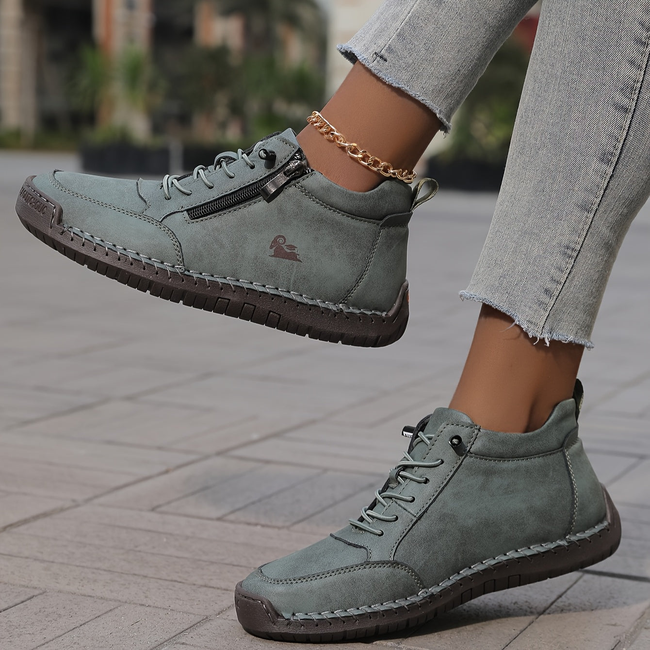 Scarpe da Passeggio da Donna con Chiusura a Zip e Suola Ammortizzata