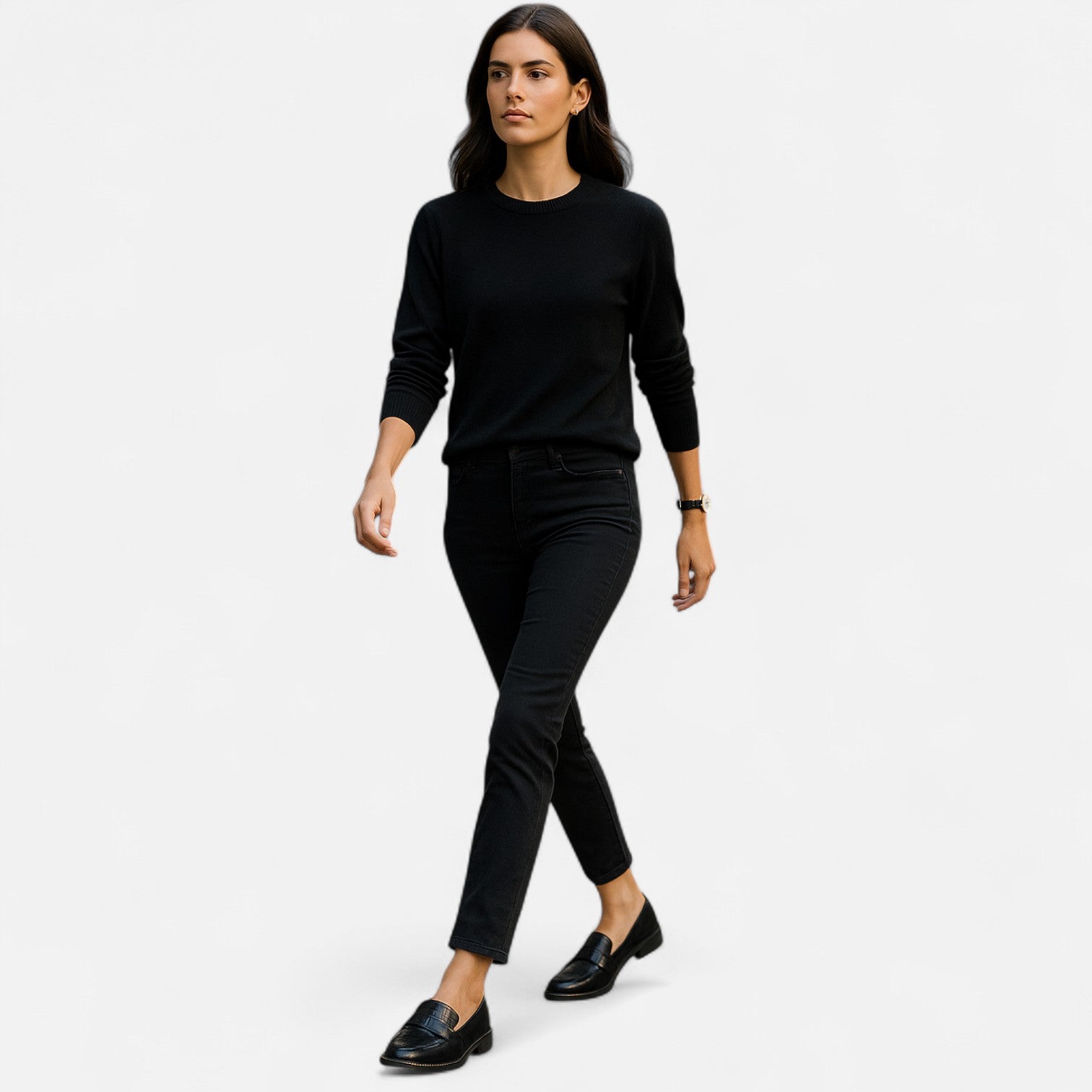 Mocassins de couro para mulher com sola antiderrapante para uso diário