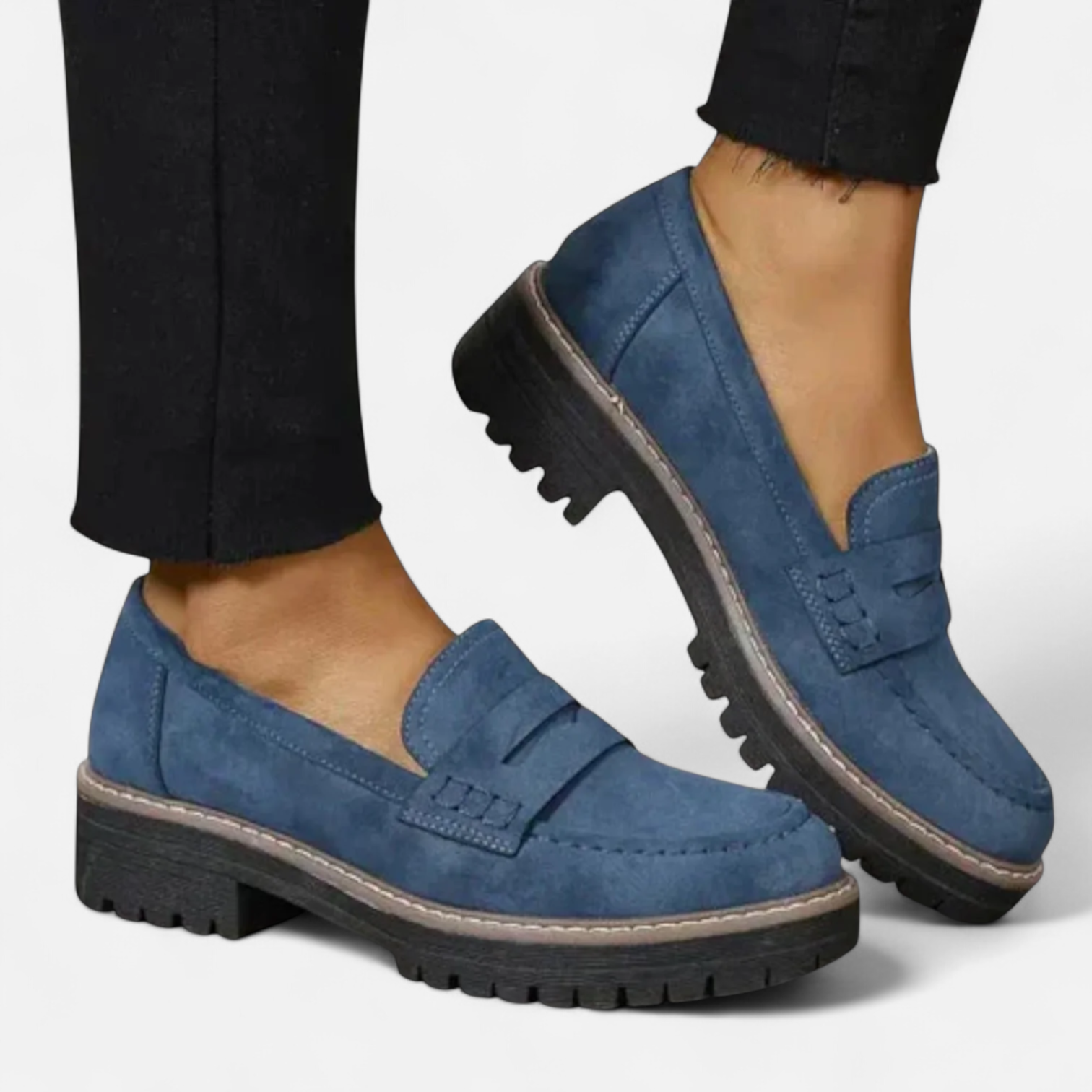 Mocassins de couro para mulher com sola antiderrapante para uso diário