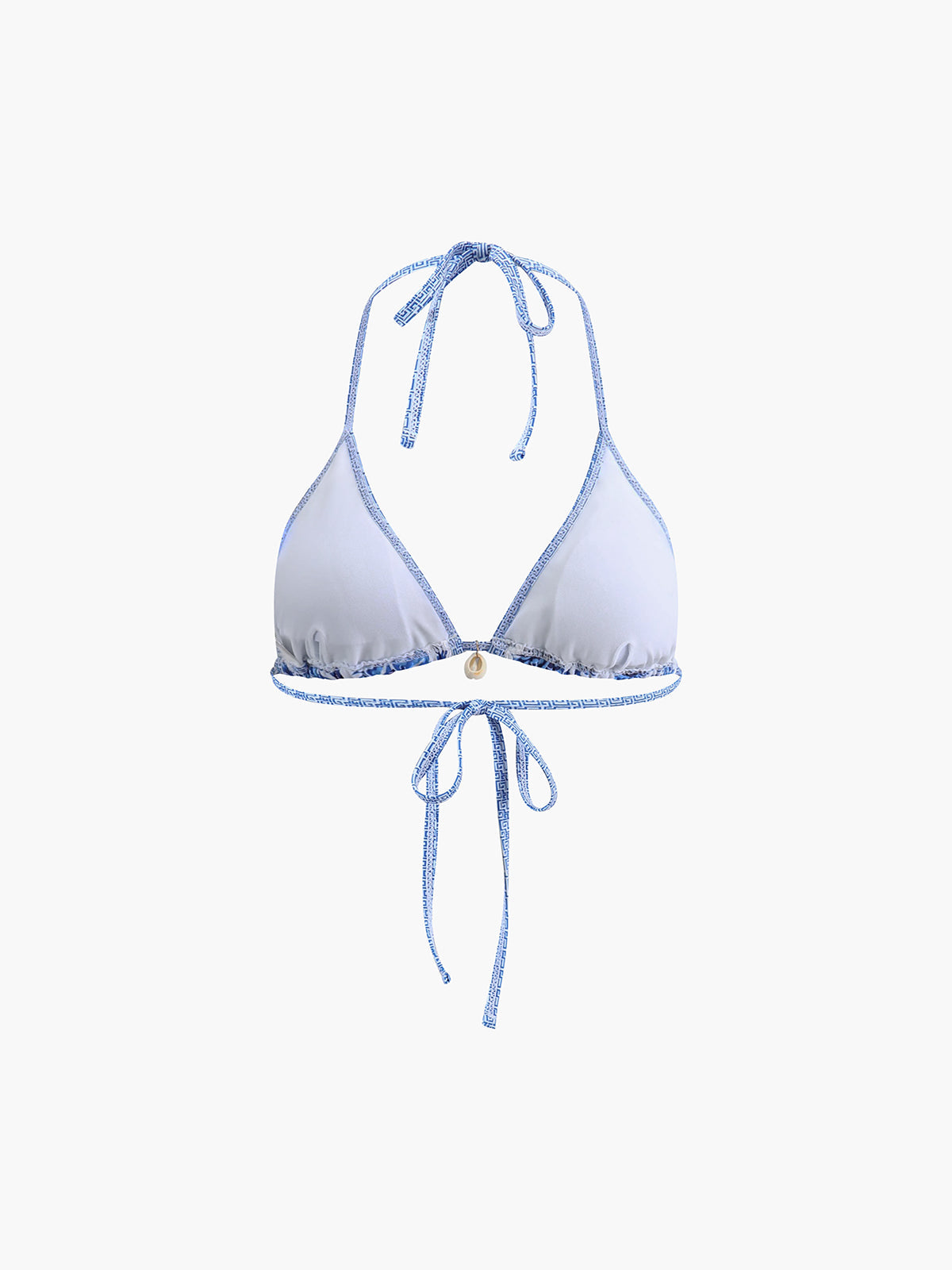 Biquíni de duas peças para mulher com decote halter e enchimento removível com estampado