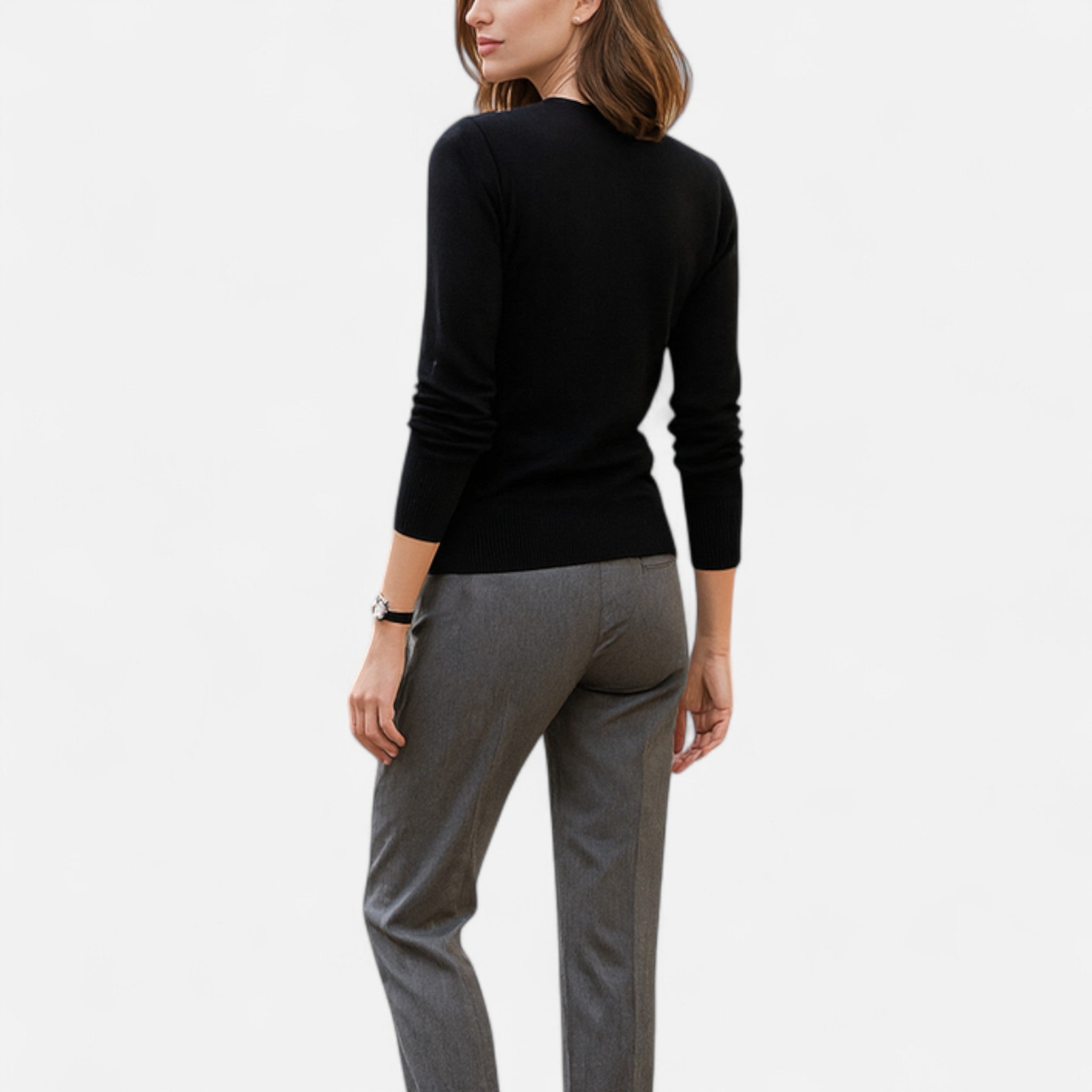 Eliaro Moda | Pull Femme Laine Mérinos Col Rond Coupe Slim