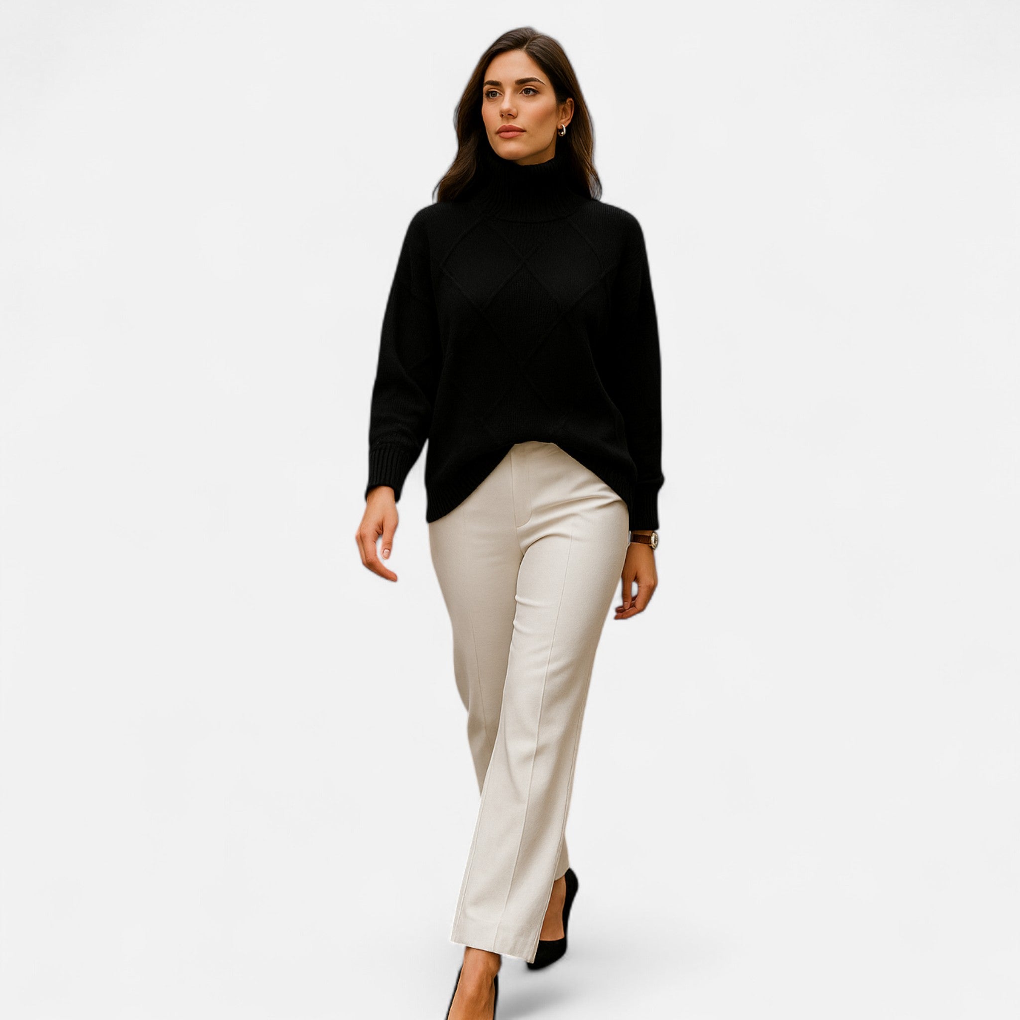 Eliaro Moda | Pulover Femei Cașmir Guler Înalt Înfășurător