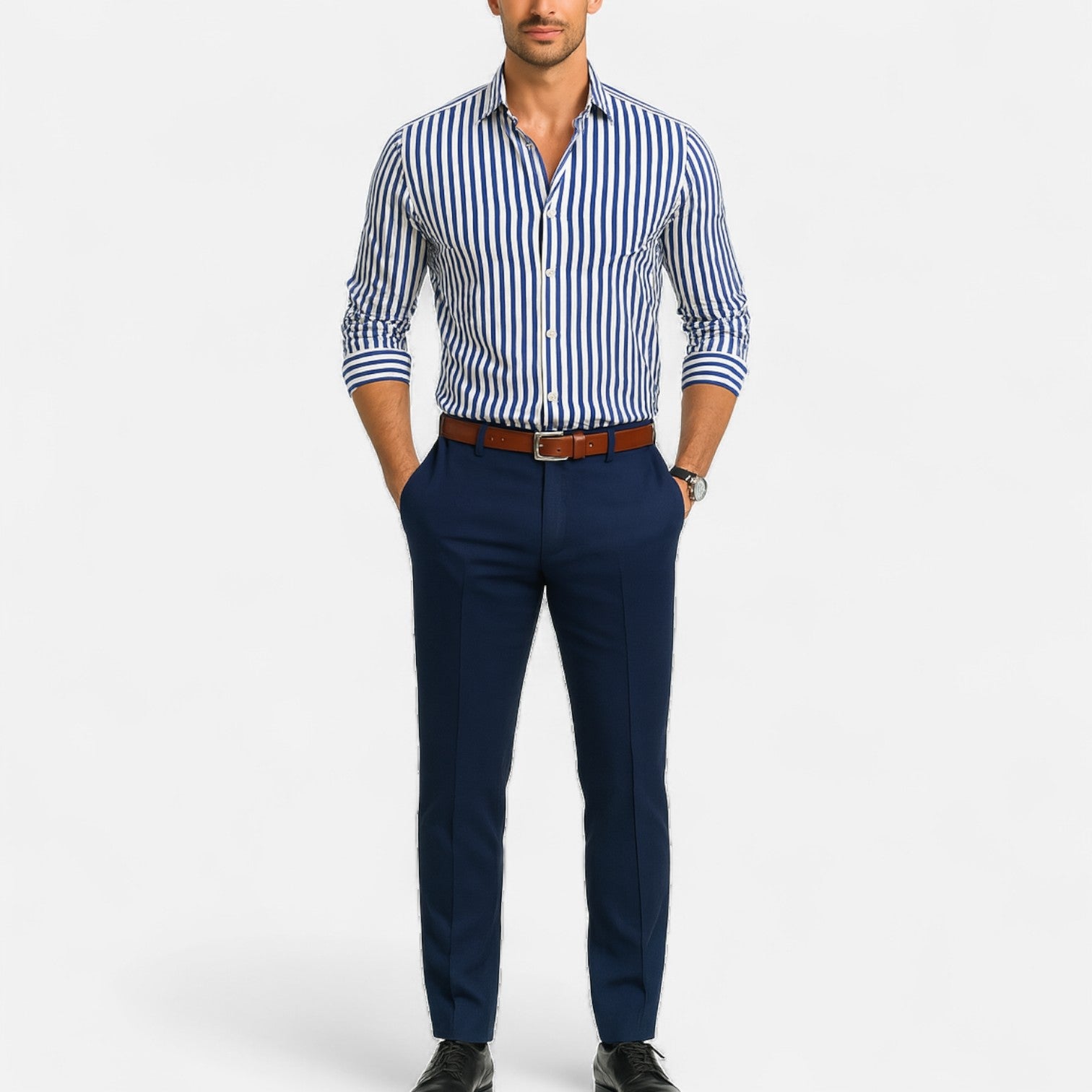 Eliaro Moda | Chemise à Rayures pour Homme – Design Classique avec Motif Intemporel et Coupe Raffinée