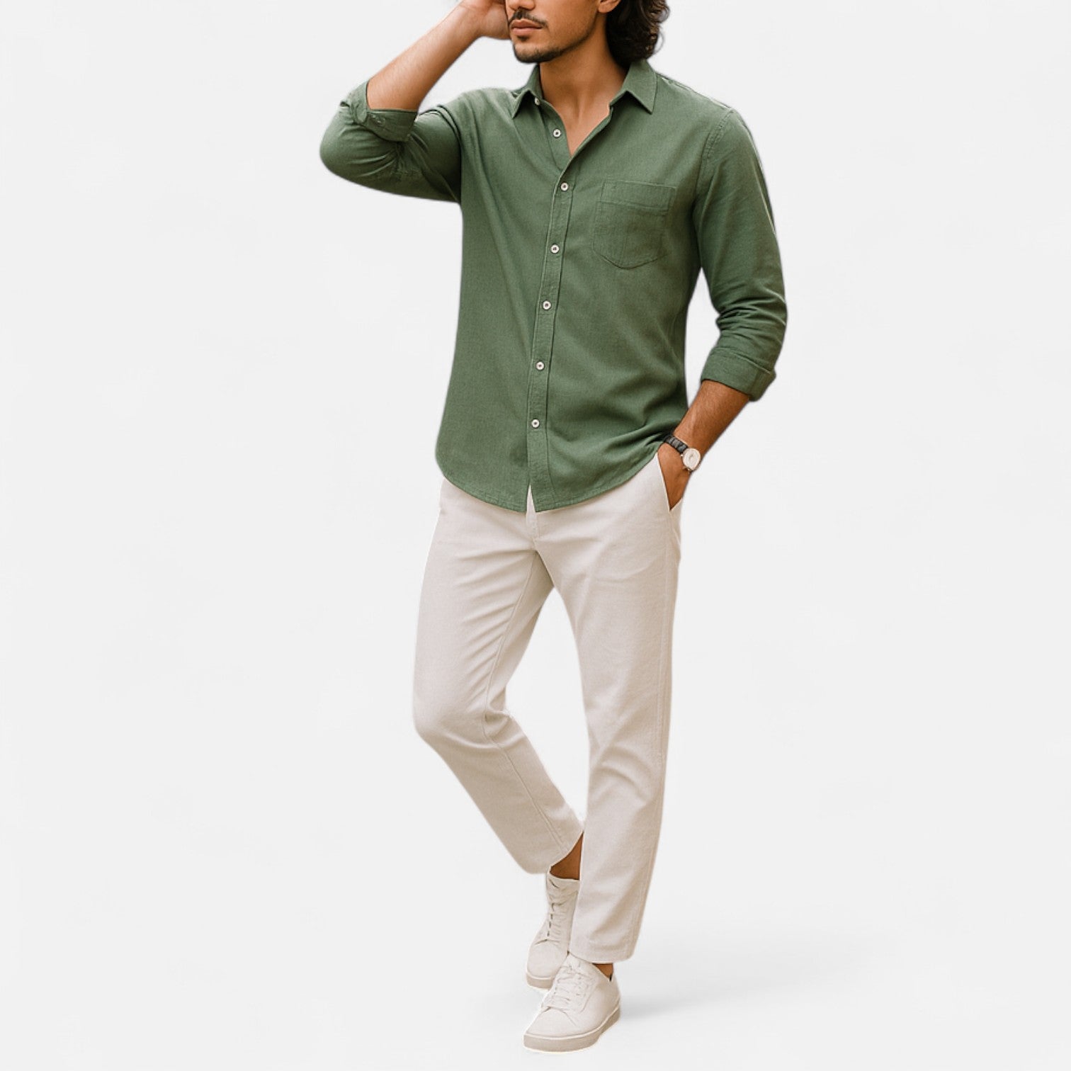 Eliaro Moda | Camisa de Linho para Homem de Manga Comprida – Elegância Atemporal, Conforto Natural