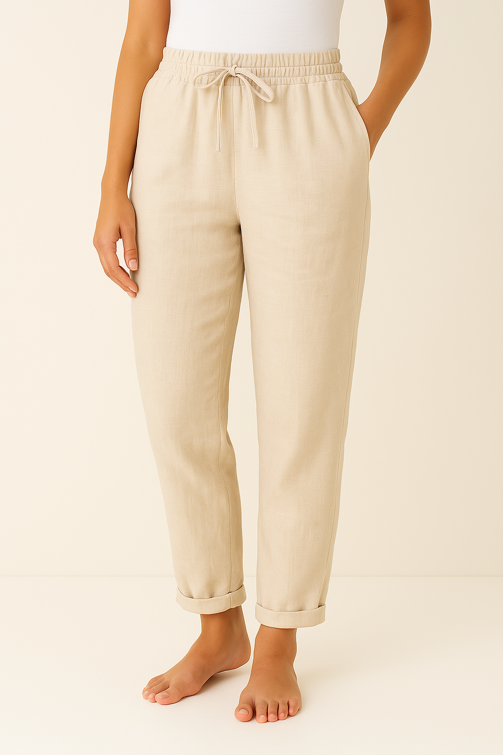 Pantalón Mujer Ajuste Cómodo Cintura Elástica