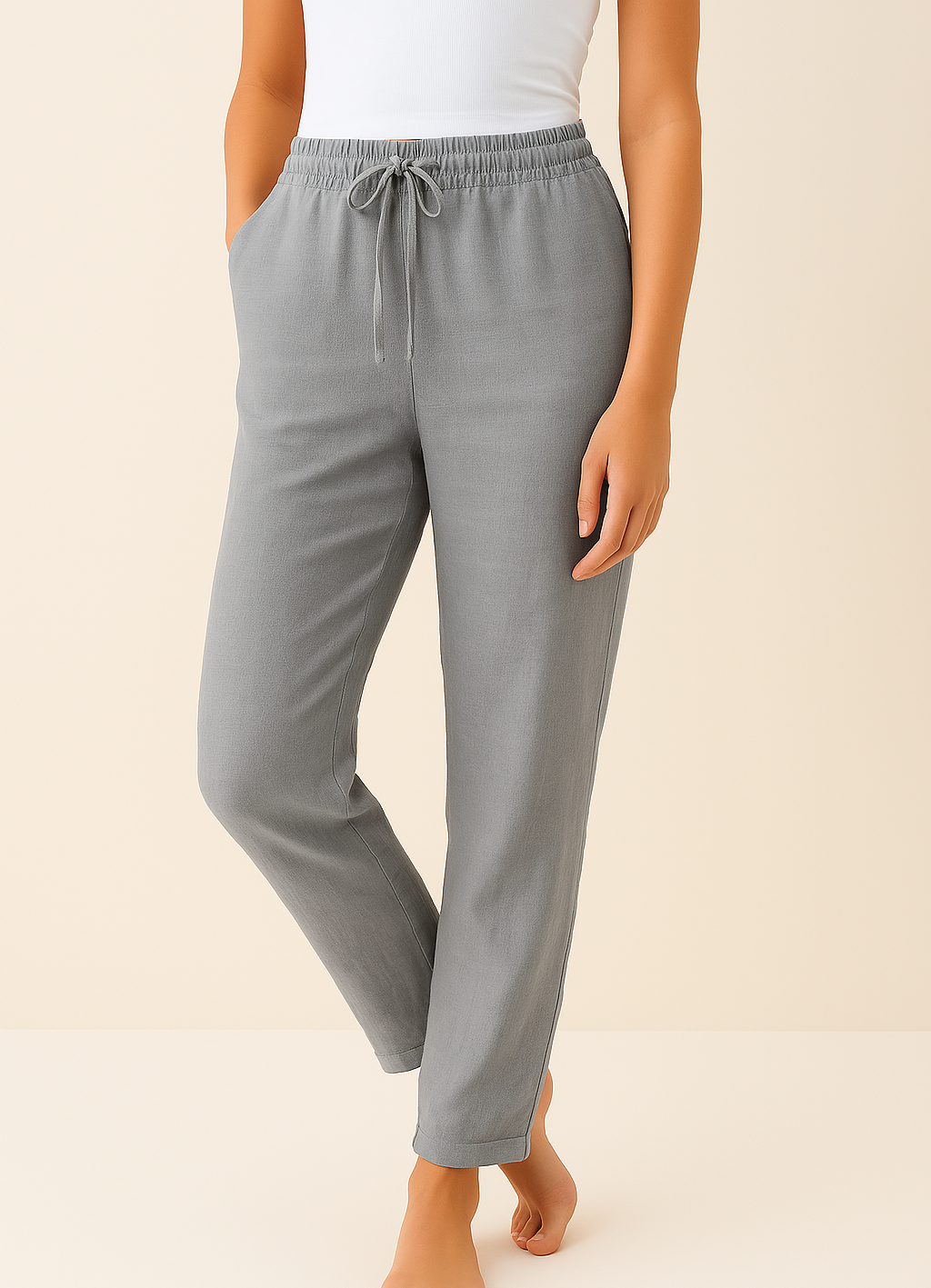 Pantalón Mujer Ajuste Cómodo Cintura Elástica