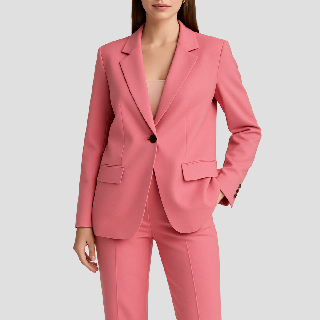 Blazer dal Taglio Dritto da Donna con Rever a Lancia e Chiusura con Bottone Singolo