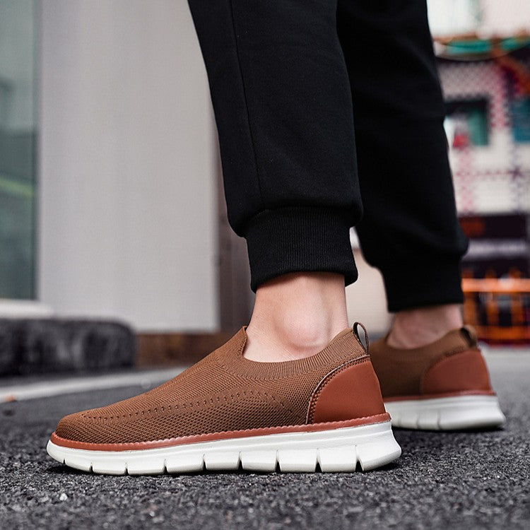 Sneakers Casual Slip-On in Mesh da Uomo con Suola in EVA e Tessuto Fly Knit