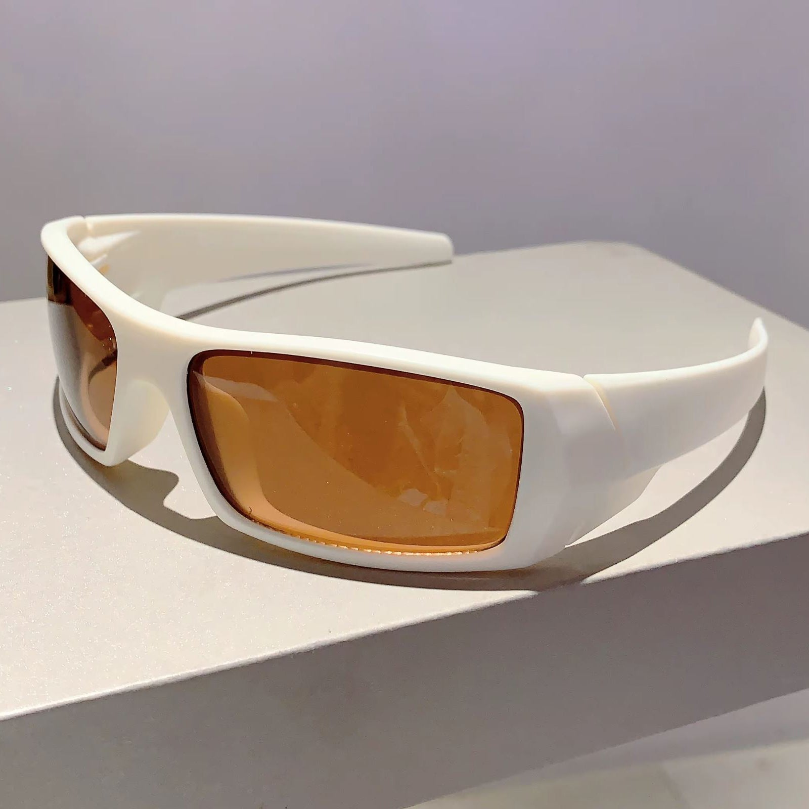 Wraparound sports sunglasses in Y2K punk style with UV400 protection, unisex