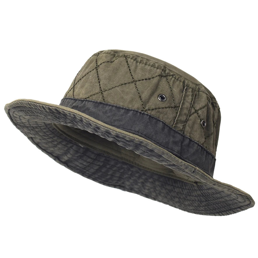 Pălărie tip bucket unisex din bumbac spălat, pentru pescuit și vânătoare, protecție solară