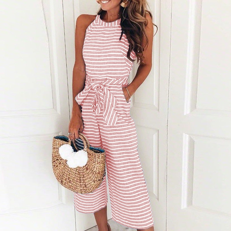 Tuta donna con cintura | design estivo fluido