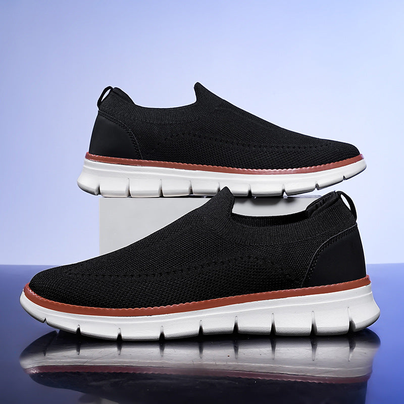 Sneakers Casual Slip-On in Mesh da Uomo con Suola in EVA e Tessuto Fly Knit