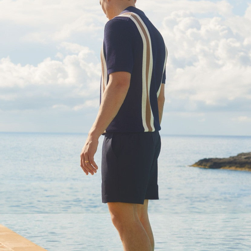 Polo de punto con rayas para hombre — vintage