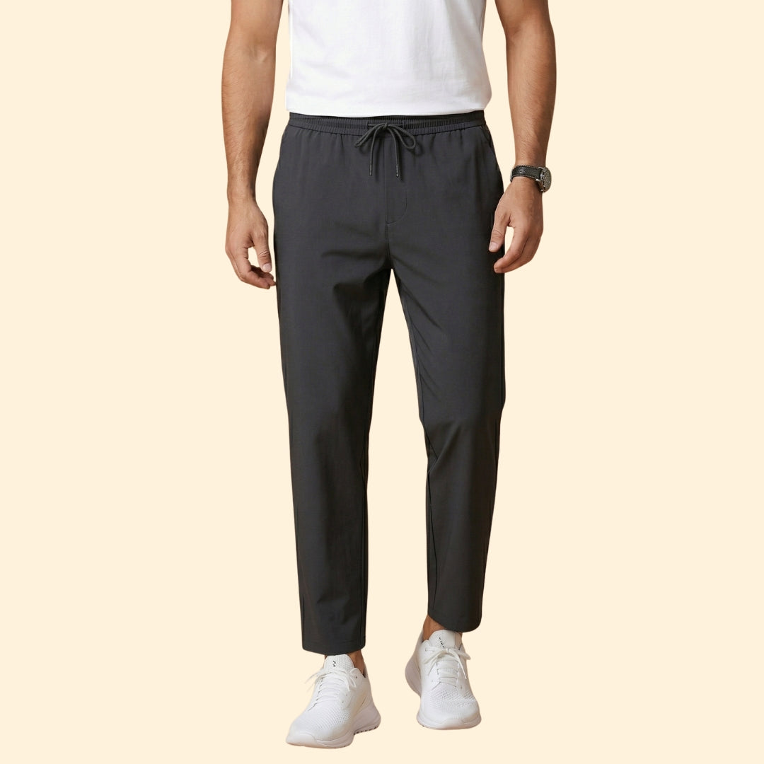 Pantalones de Vestir para Hombre con Cintura Elástica y Corte Tobillero