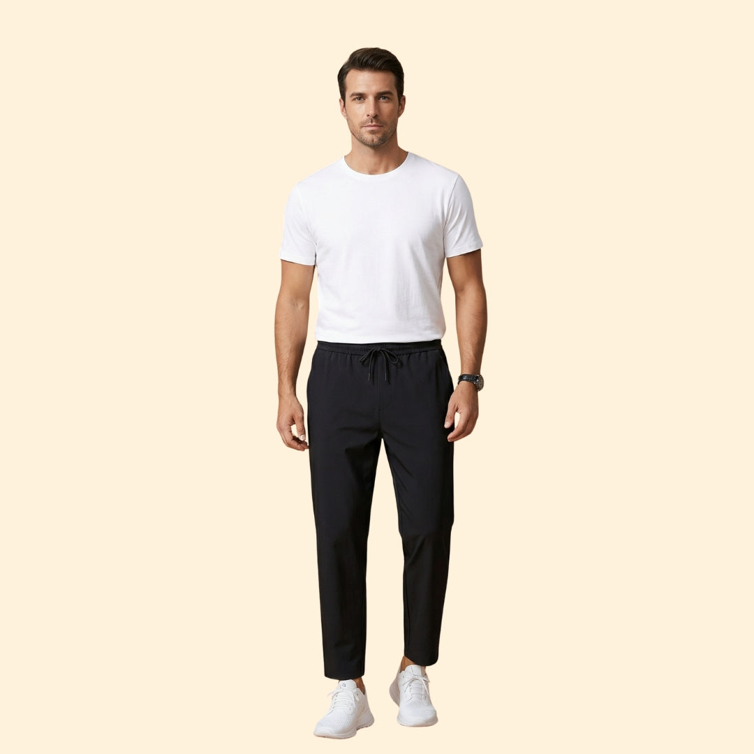 Pantalones de Vestir para Hombre con Cintura Elástica y Corte Tobillero