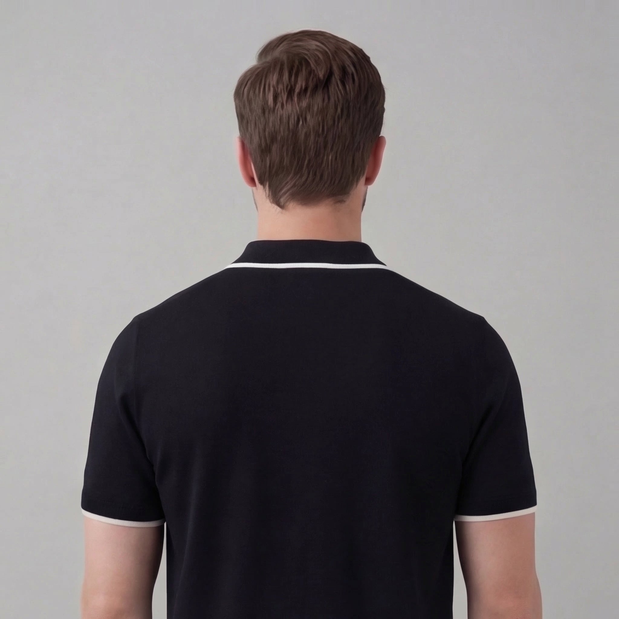 Polo de punto hombre | camiseta cuello polo sin botones para diario