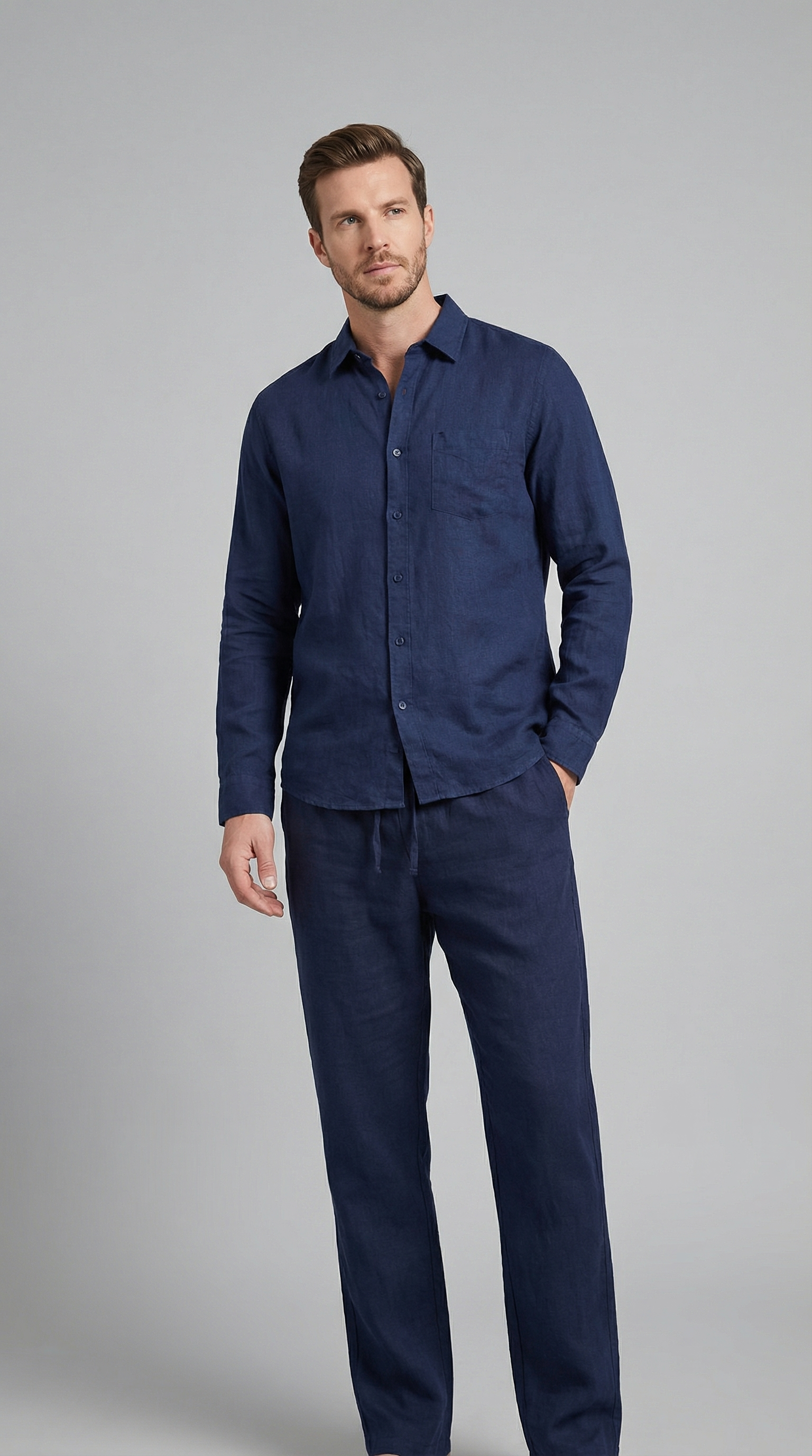 Men's linen set | two-piece slim fit set