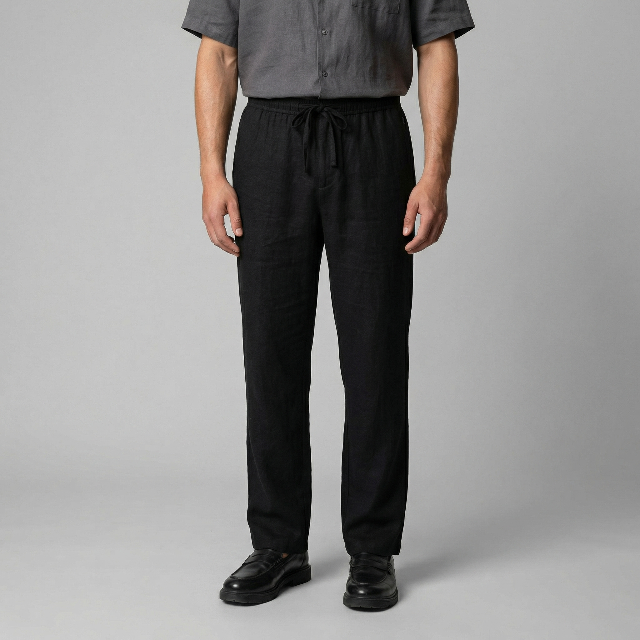 Pantalón lino hombre | ajuste entallado para playa