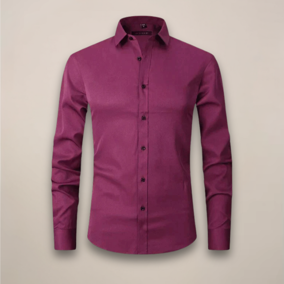 Camicia a maniche lunghe da uomo — taglio strutturato senza pieghe — formale