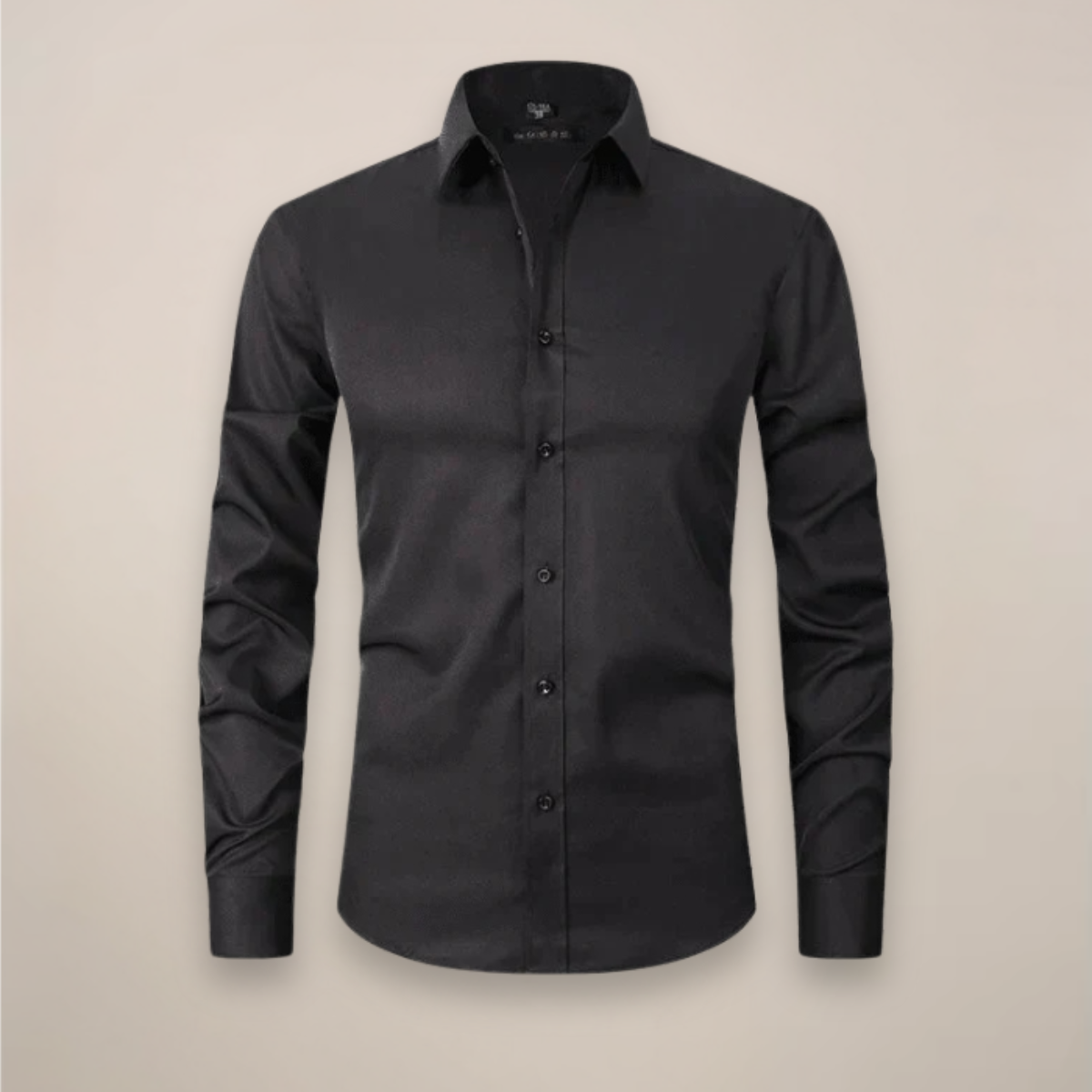 Camicia a maniche lunghe da uomo — taglio strutturato senza pieghe — formale