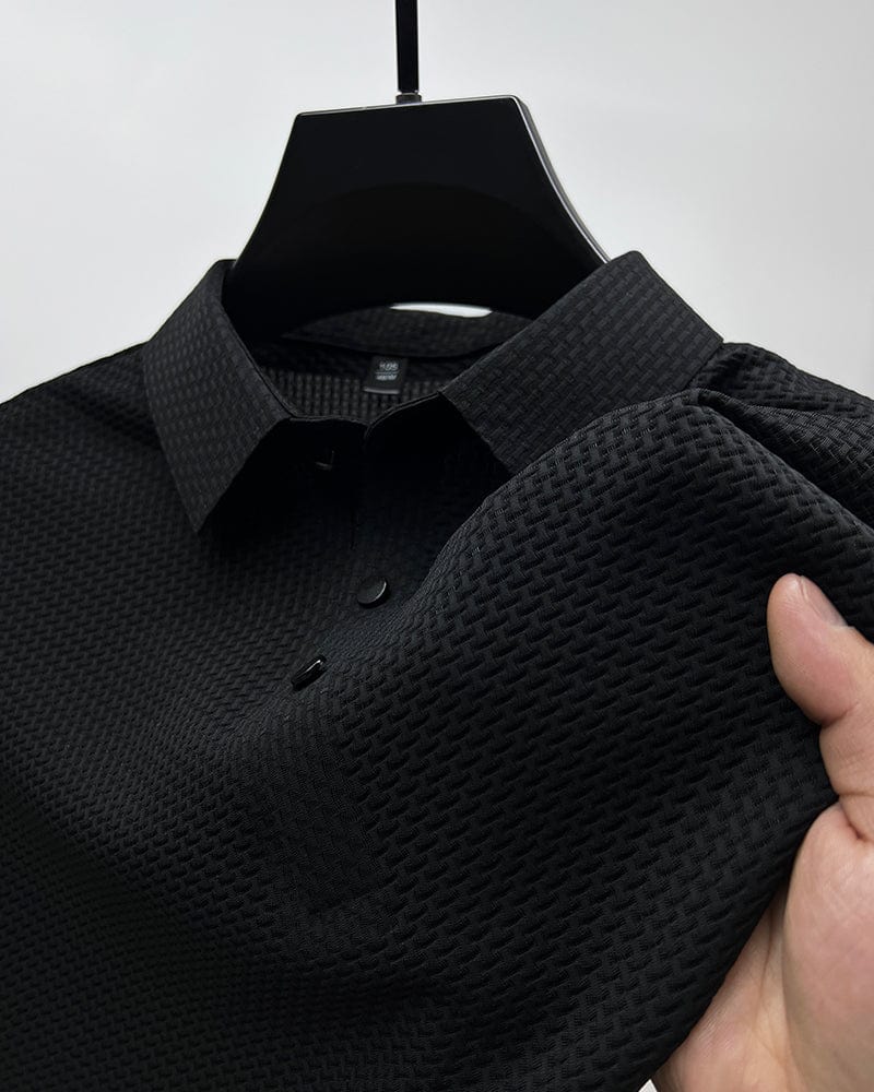 Polo de hombre con textura microestructurada y botones — business casual
