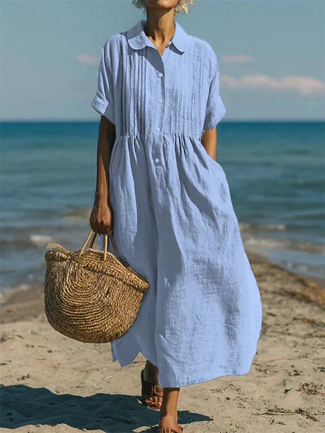 Rochie cămașă midi pentru femei, stil casual