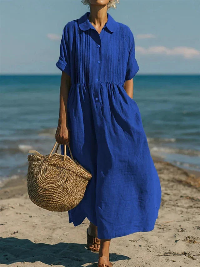 Rochie cămașă midi pentru femei, stil casual